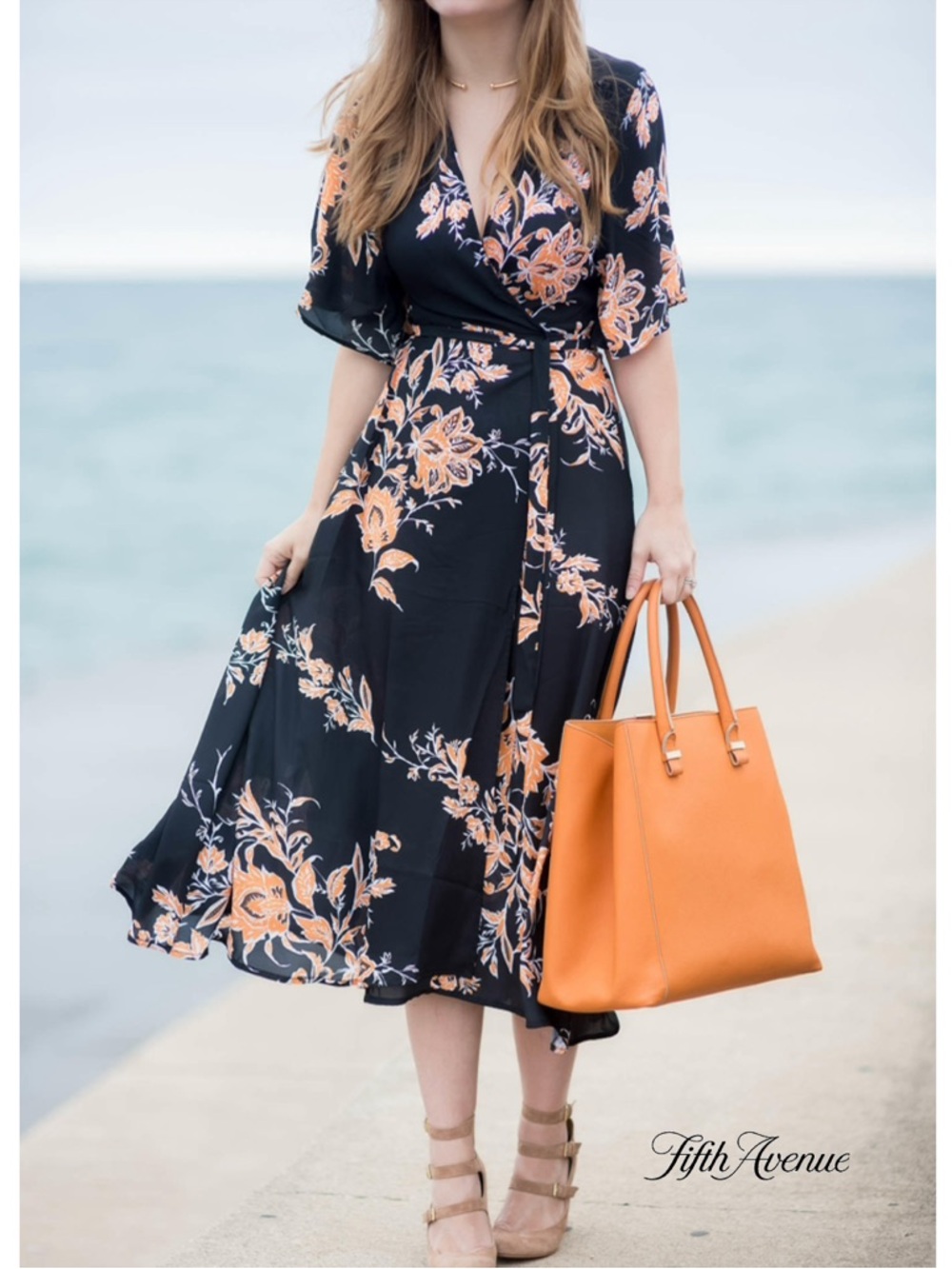 Fifth Avenue Floral Kimono Dress. Size Medium